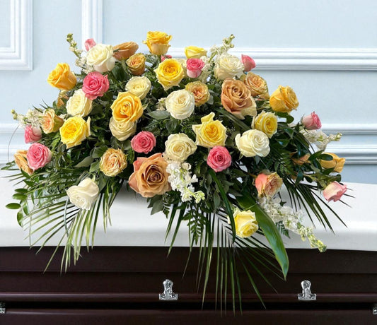 Golden Hour Casket Flowers